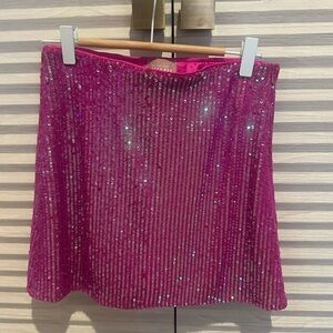 Show Me Your MuMu Sparkling Fuchsia Mini Skirt